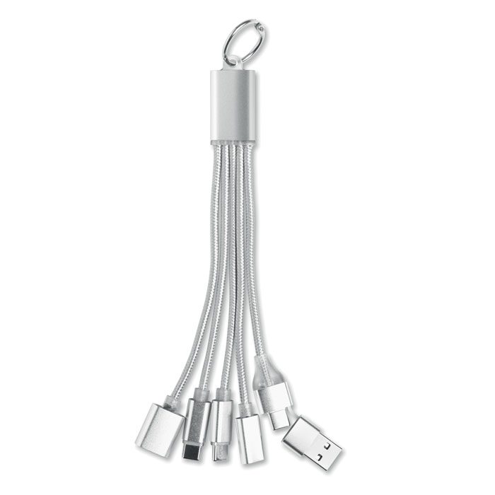Hublue · Porte-clés câble de charge multiple coloris Argent