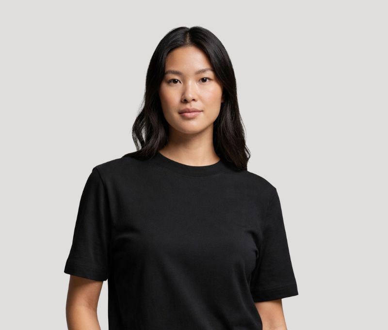 Hersch · T‑shirt femme coton interlock, Relax Fit