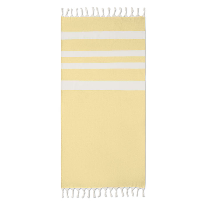 Agoura · Fouta en coton et polyester recyclés coloris Jaune