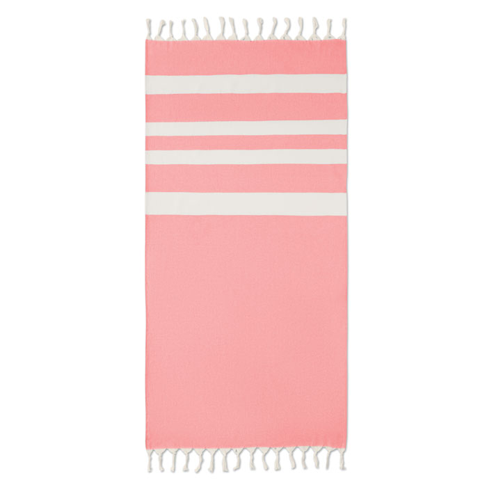Agoura · Fouta en coton et polyester recyclés coloris Rouge