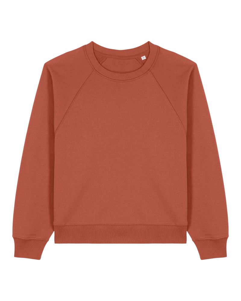 Stella Clara · Sweat‑shirt femme col rond manches raglan coloris Heritage Brown